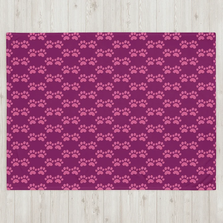 All Around Pink Paw Prints Throw Blanket product image (2)