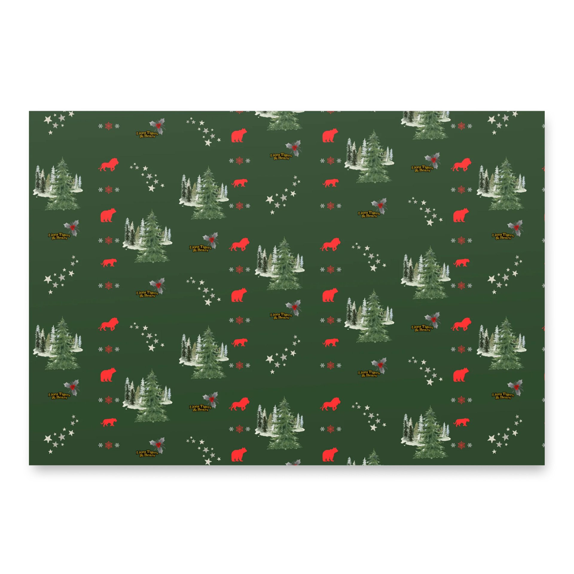 Lions Tigers and Bears Christmas Wrapping Paper Pack 1 product image (1)