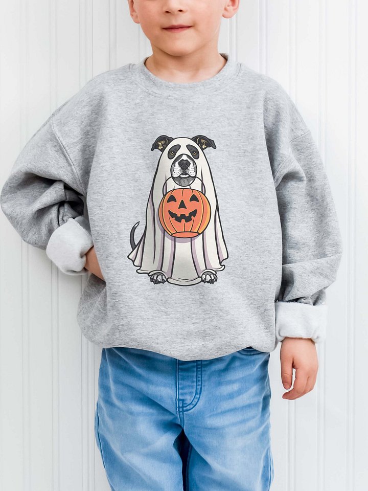Halloween Pitbull Terrier(Black & White) Youth Sweatshirt product image (1)
