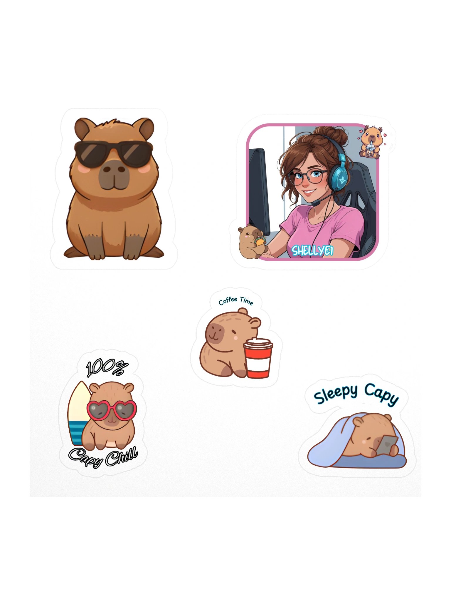 Capybara Stickers Sheet 3 product image (1)