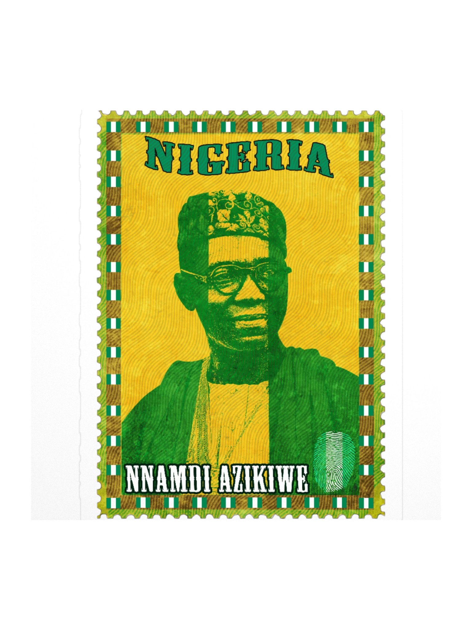 Nnamdi Azikiwe Nigeria Vintage Postage Stamp Sticker product image (2)