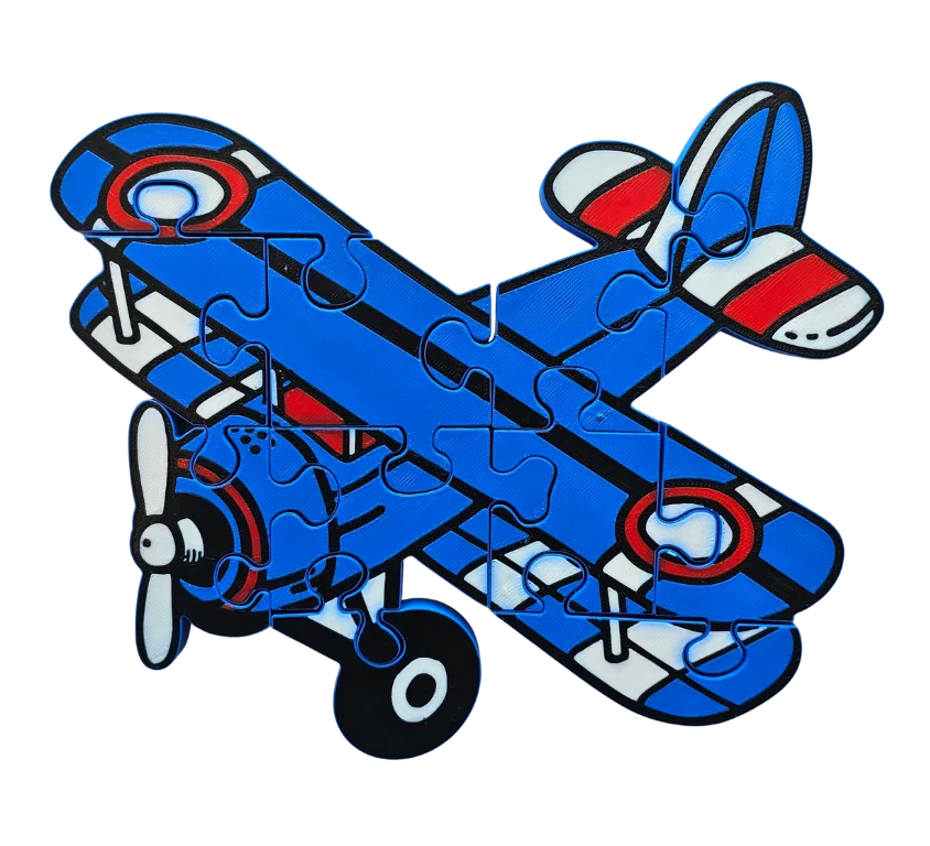Airplane Jigsaw Puzzle, 3D-Printed Educational Toy for Toddlers, Preschool, Kindergarten & Montessori Learning, Floor Play product image (1)
