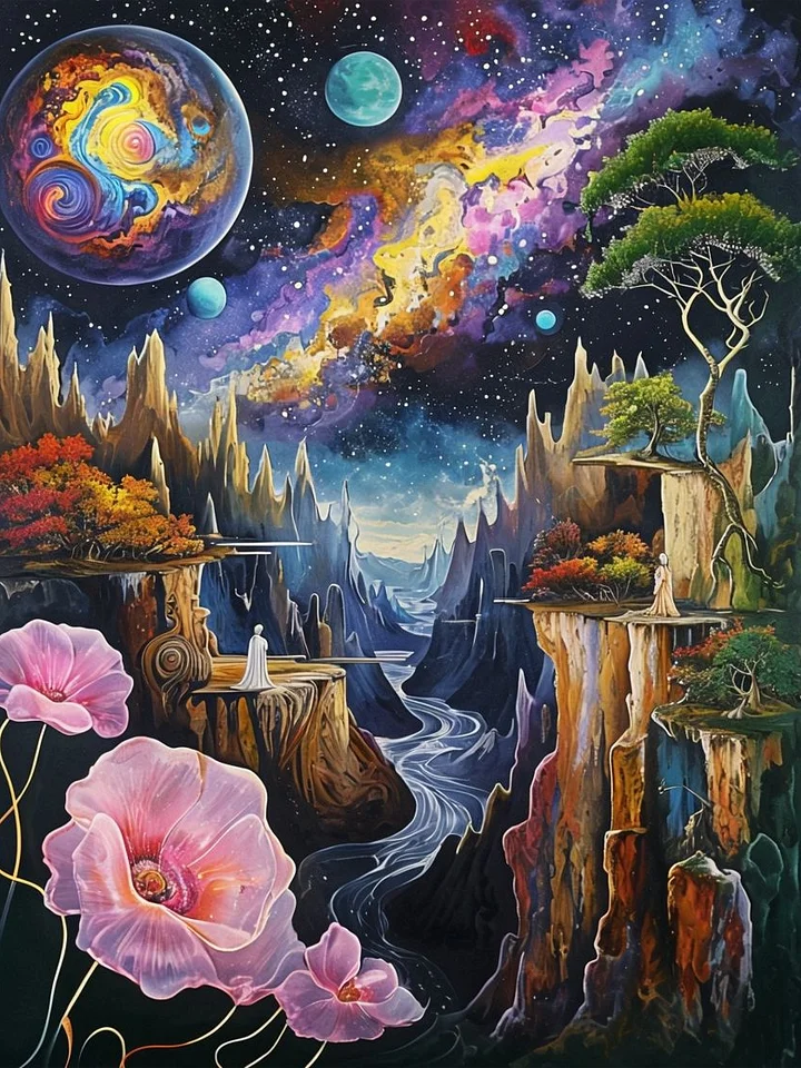 Cosmic Cliffside Dreamscape Poster product image (1)