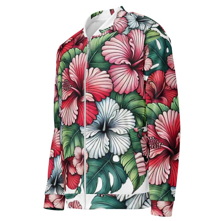 Hibiscus Harmony Custom Bomber Jacket | Ai Design product image (1)