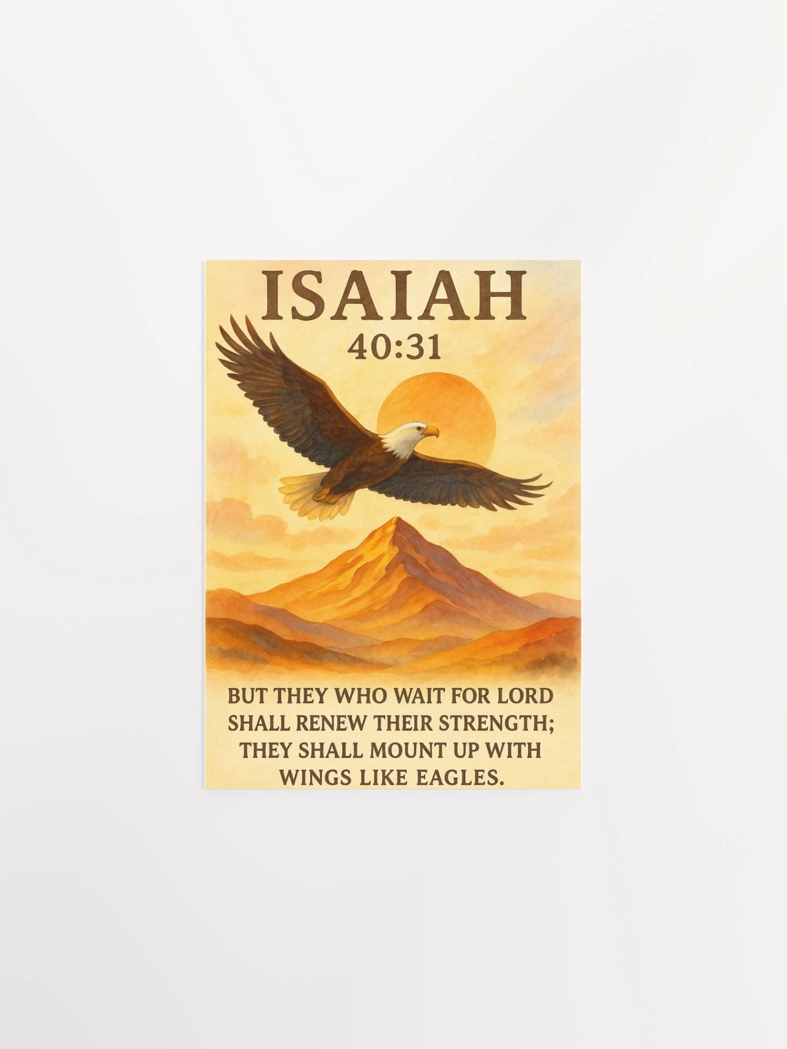 Isaiah 40:31 Christian Poster – But They That Wait Upon the Lord Shall Renew Their Strength Wall Art product image (1)