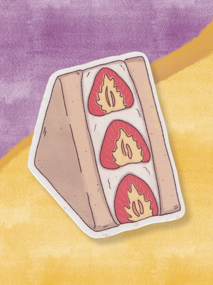 Strawberry Sando Waterproof Vinyl Sticker product image (1)