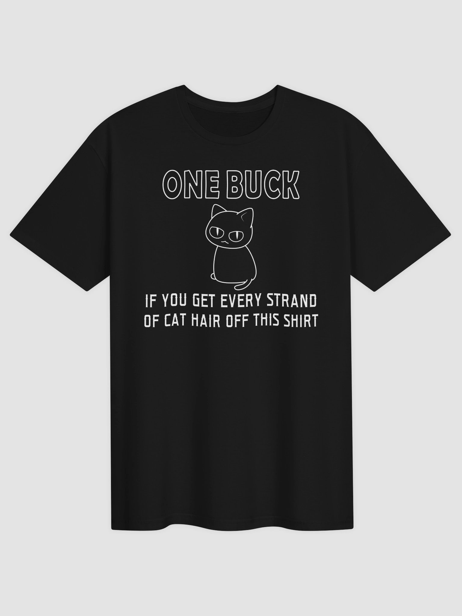 Cat Hair on Shirt (White Print) - Unisex Adult Super Soft Lightweight T-shirt product image (1)