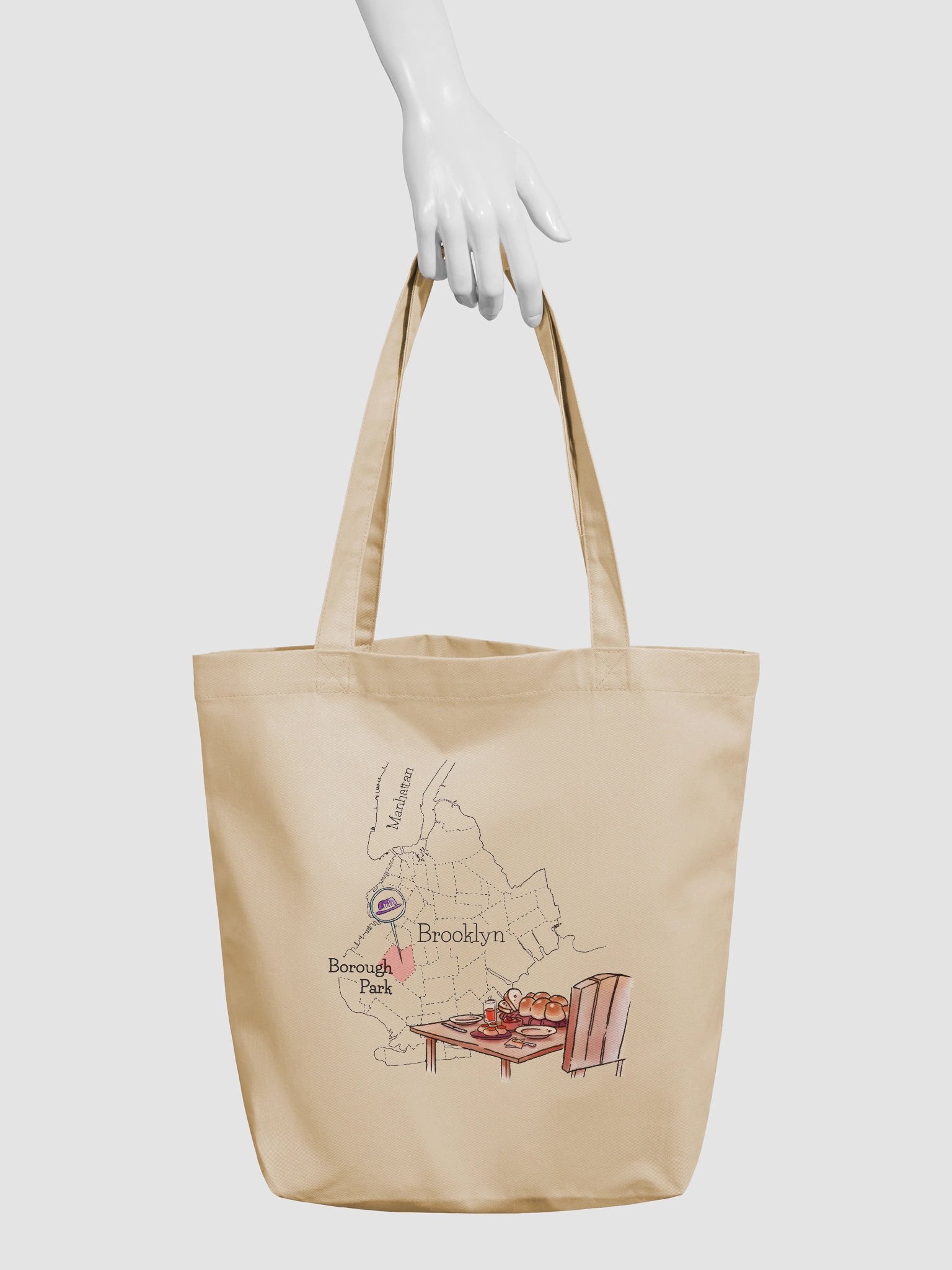 Borough Park on the map, tote product image (3)