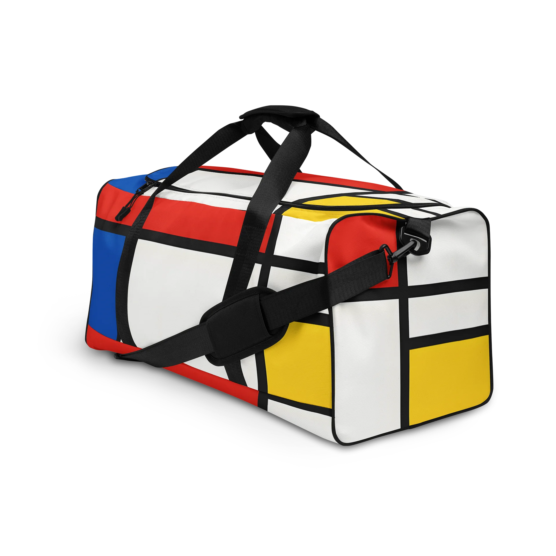Mondrian-Inspired Geometric Duffle Bag – Artistic Bauhaus Style Travel & Gym Bag product image (3)