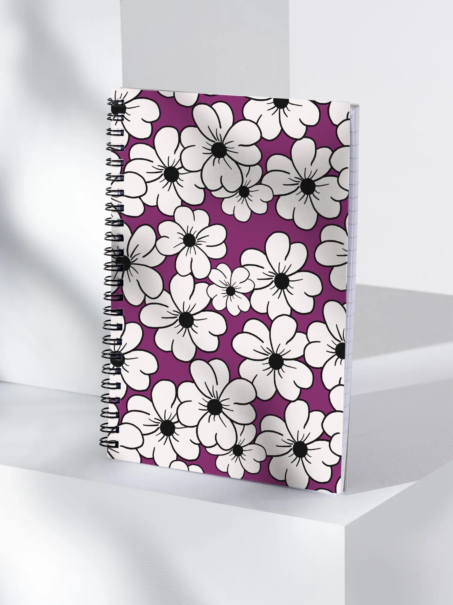 Flower power white notebook product image (4)