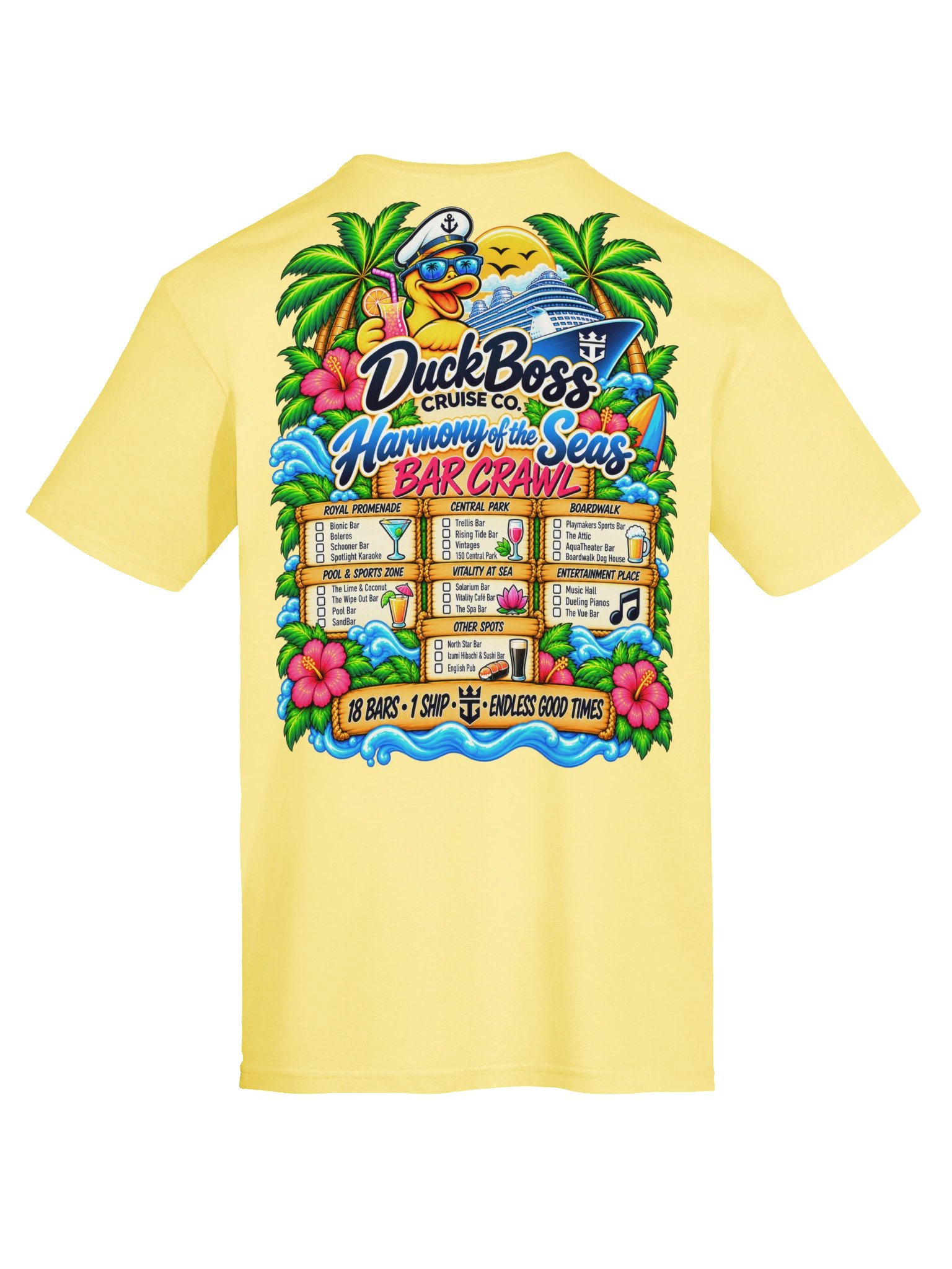 Duck Boss Harmony Bar Crawl Tee | 18 Bars • 1 Ship • Endless Good Times product image (7)