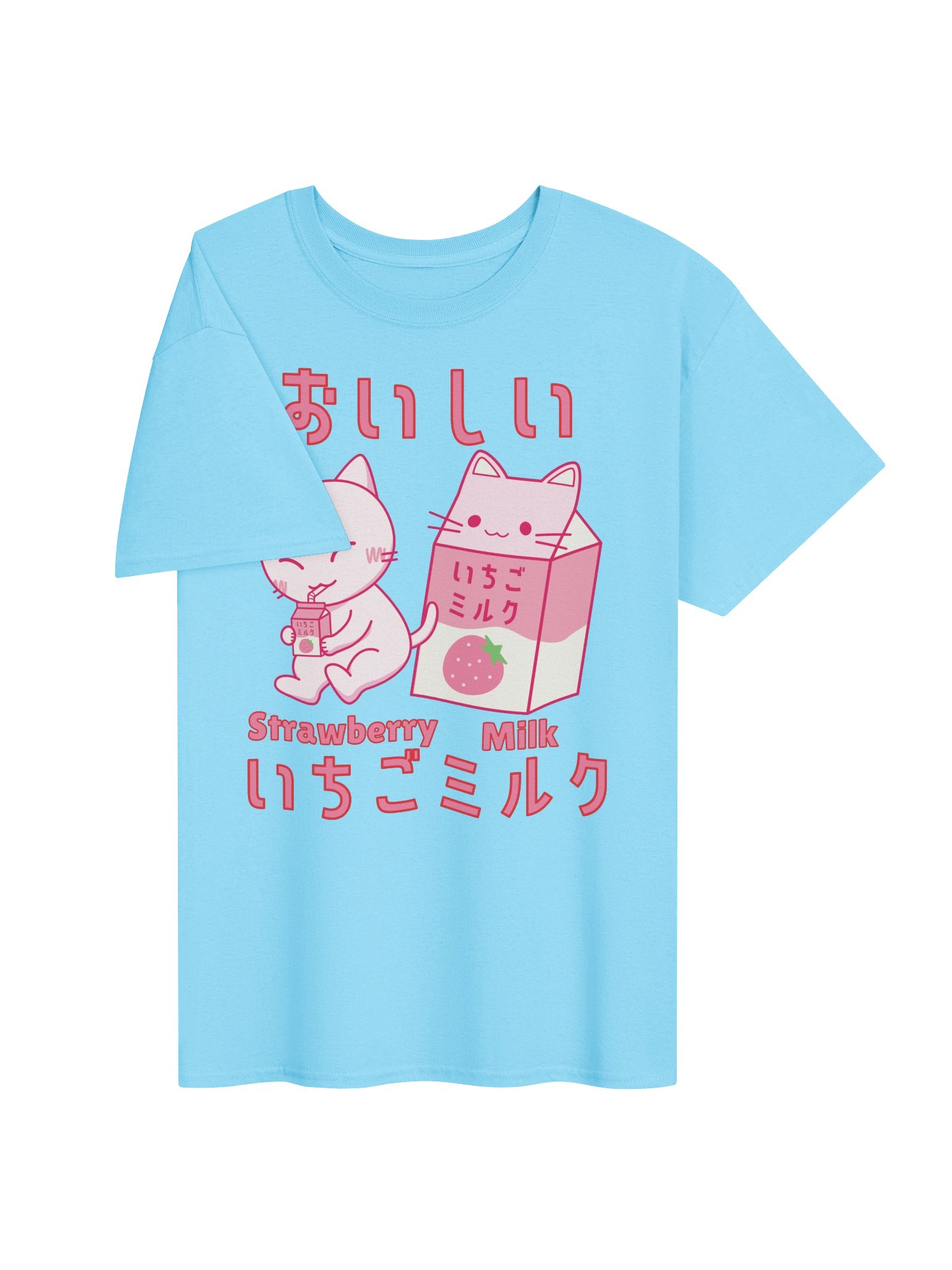 Strawberry Milk Cat - Unisex Adult Heavyweight T-shirt product image (2)