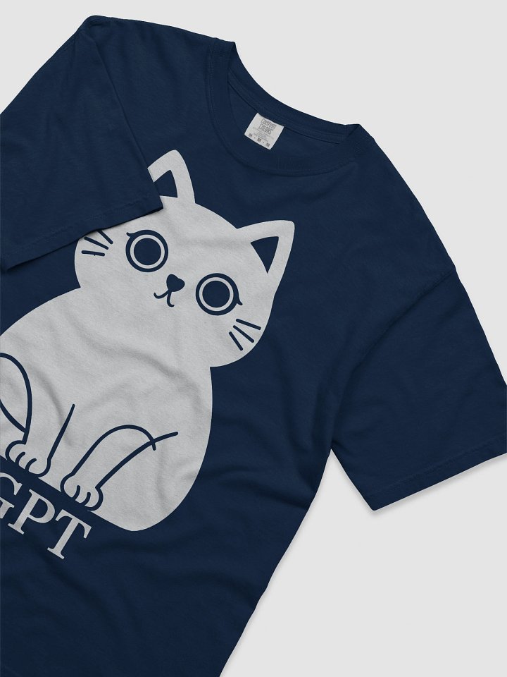 Whiskered Comfort: Cartoon Cat Silhouette T-Shirt product image (2)