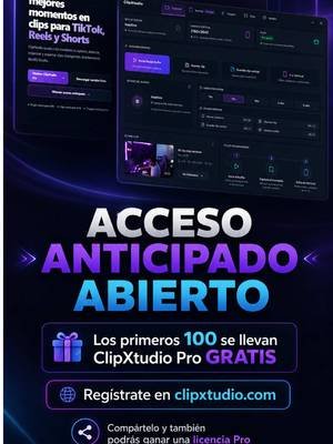 ClipXtudio viene en camino. 🚀 Un plugin para OBS pensado para sacar clips, crear contenido vertical y no perder esos momentos duros del stream o la grabación. Ya abrimos el acceso anticipado en la web. Los primeros 100 en registrarse van a recibir una licencia Pro gratis cuando lancemos. Y ojo: si compartes este video, también puedes ganarte una licencia Pro. 👀 Regístrate en clipxtudio.com y asegura tu acceso antes que se acaben. #ClipXtudio #OBSStudio #CreadoresDeContenido #Streaming #TikTokTips