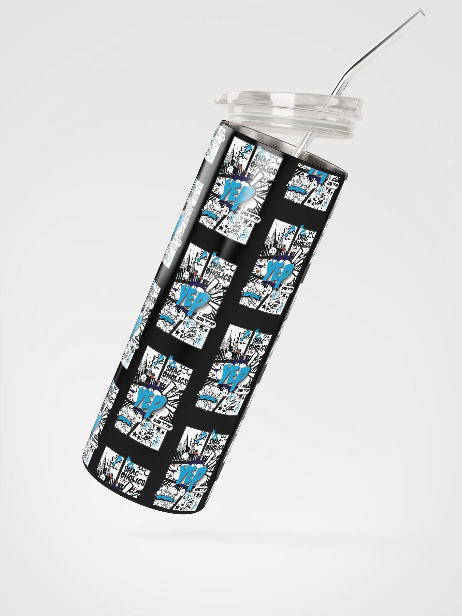 Shac-oholics Comic Blast Tumbler - Blue 
