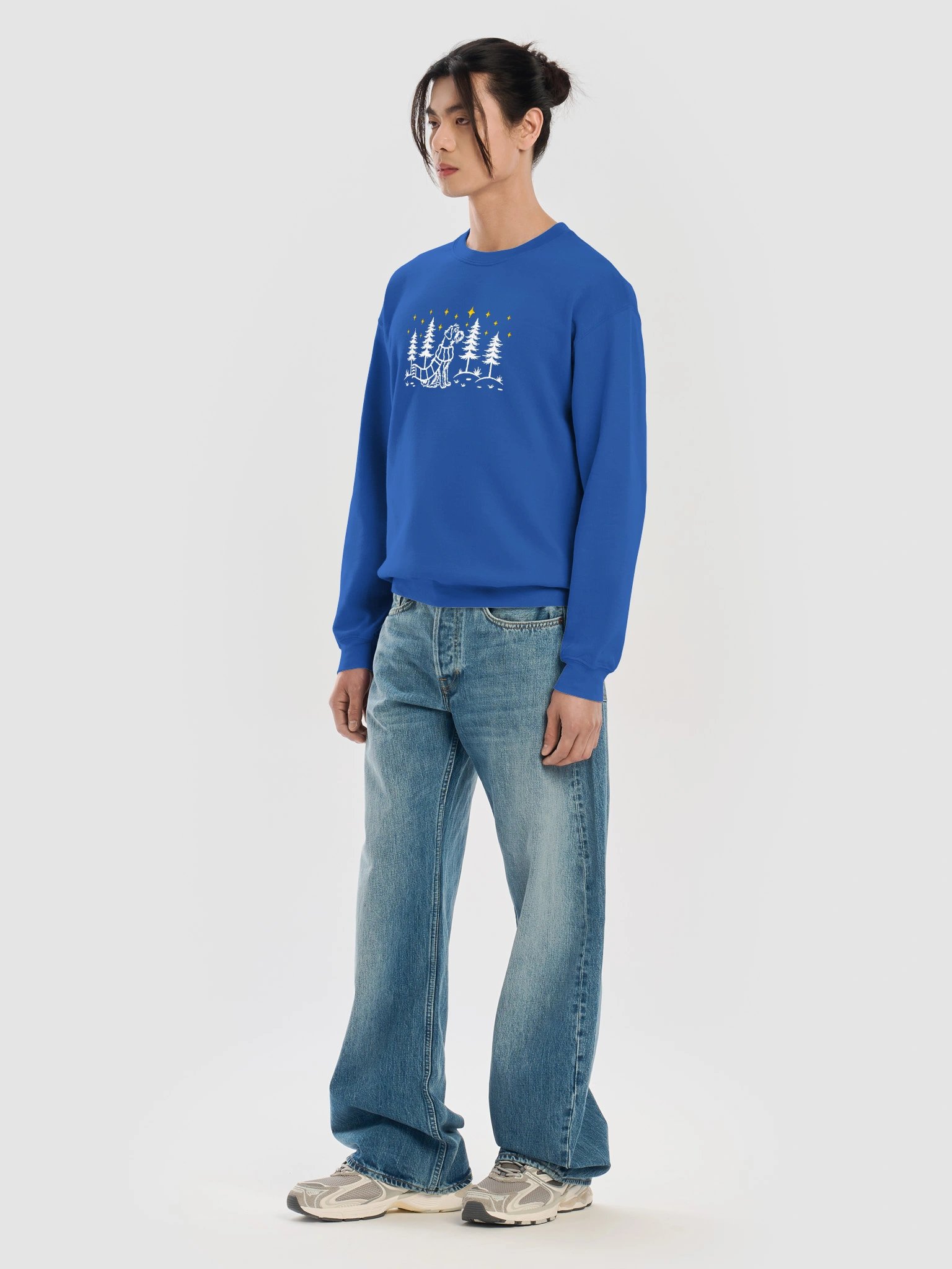 Border Terrier Winter/Christmas Line Art Design Embroidered Sweatshirt product image (39)