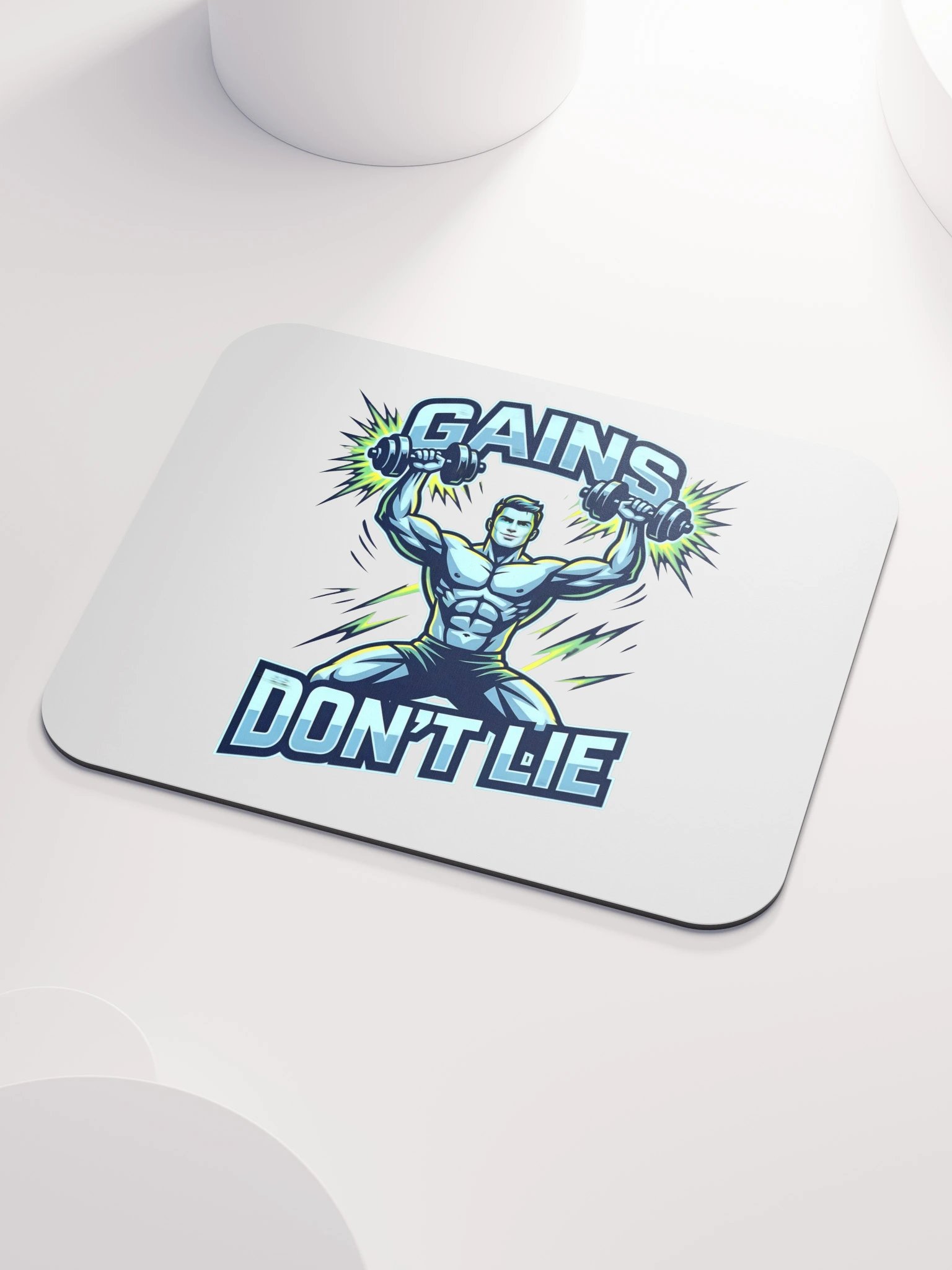GAINS DON'T LIE Gym Mouse Pad | Fitness Motivation Desk Accessory product image (3)