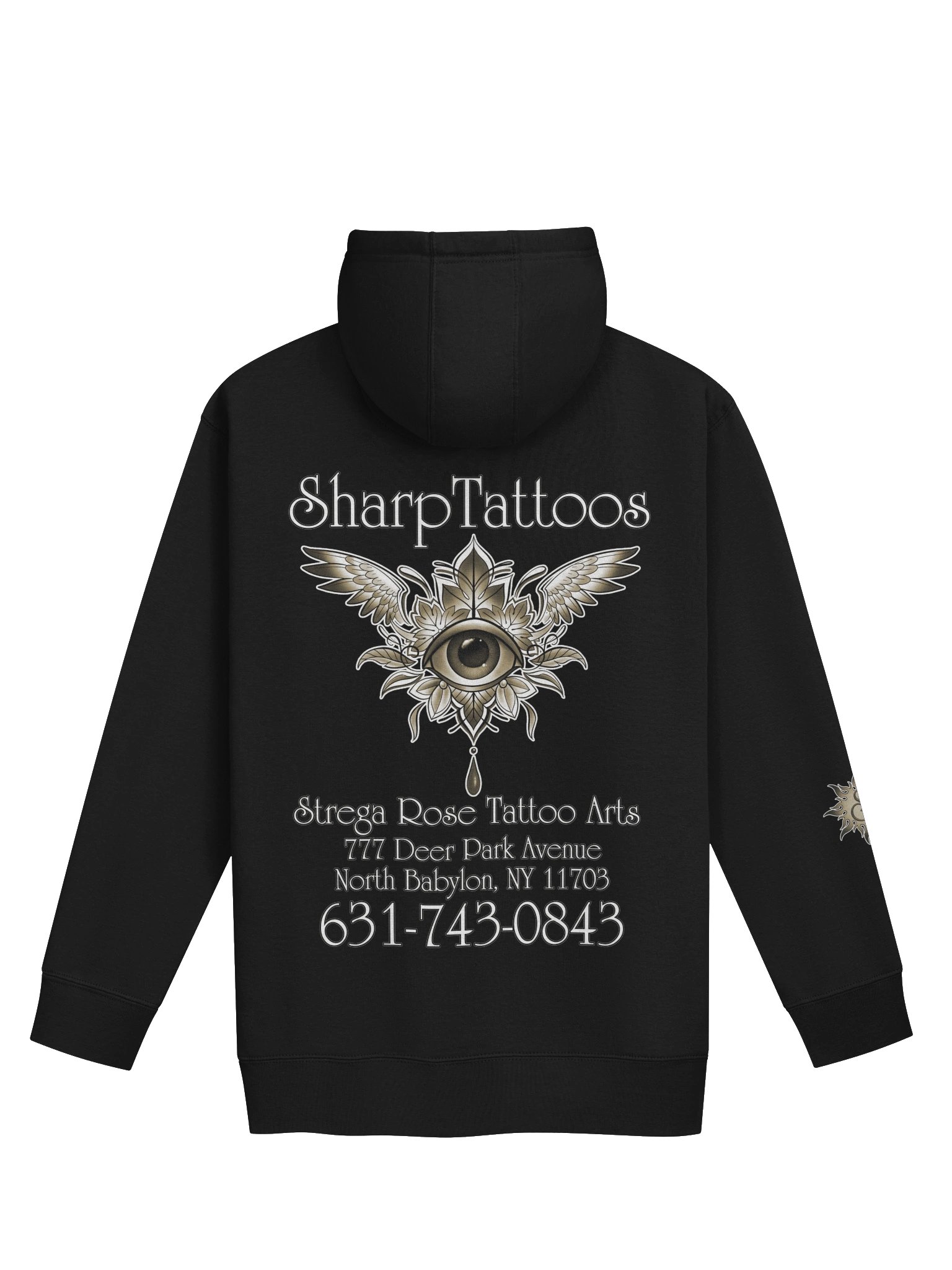 Raven's Letterpress - SharpTattoos @Strega Rose Unisex Hoodie product image (2)