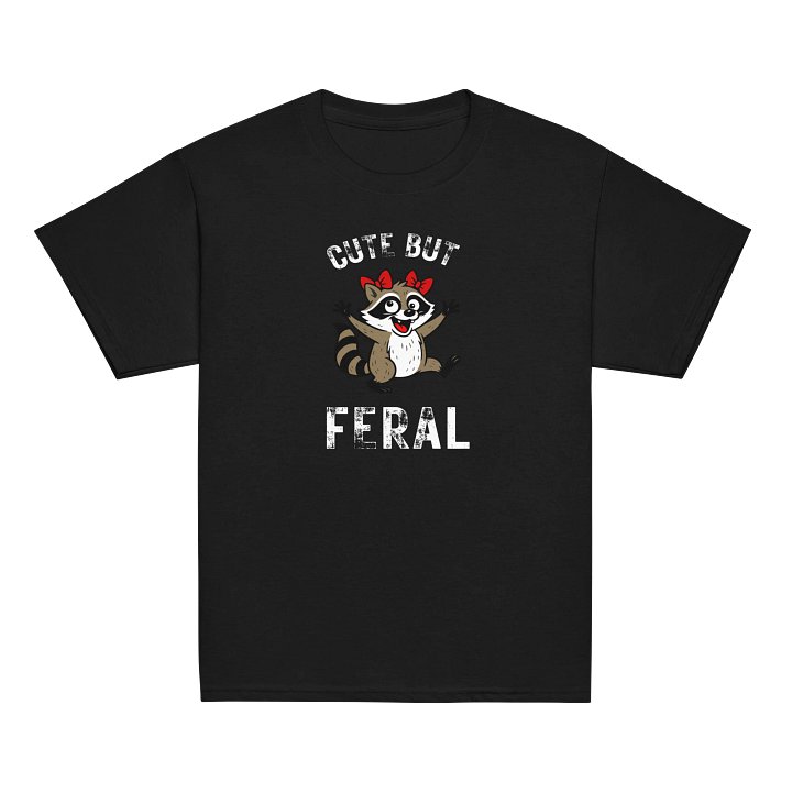 Cute But Feral Raccoon Youth Tee product image (3)
