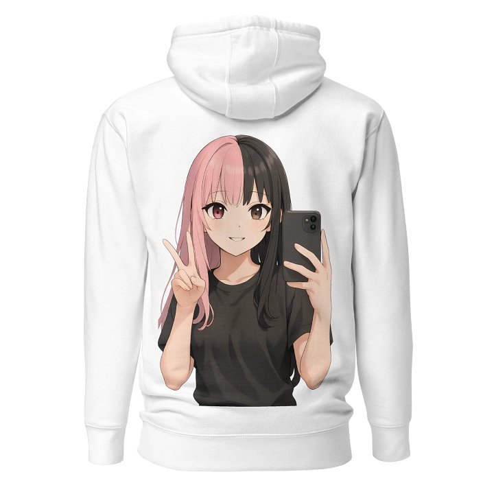 kawaii selfie hoodie (white) product image (1)