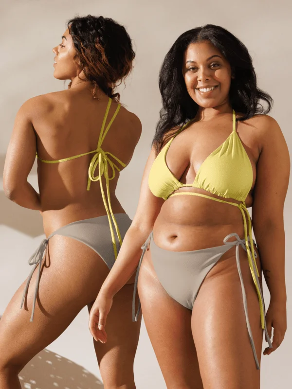 Soft Pale Yellow All-Over Print Bikini Top product image (2)