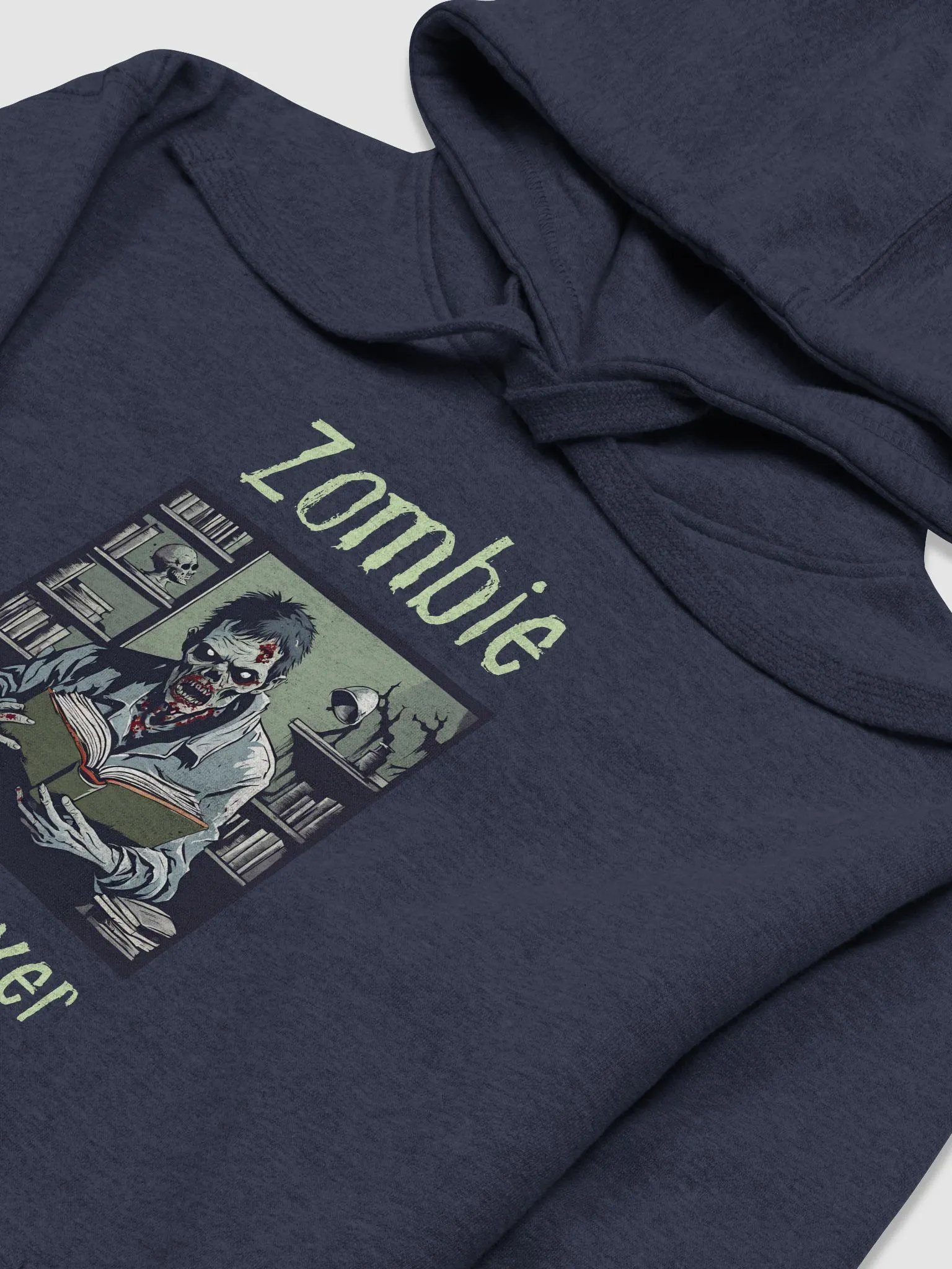 Zombie Book Lover Man - Navy Unisex Hoodie product image (3)