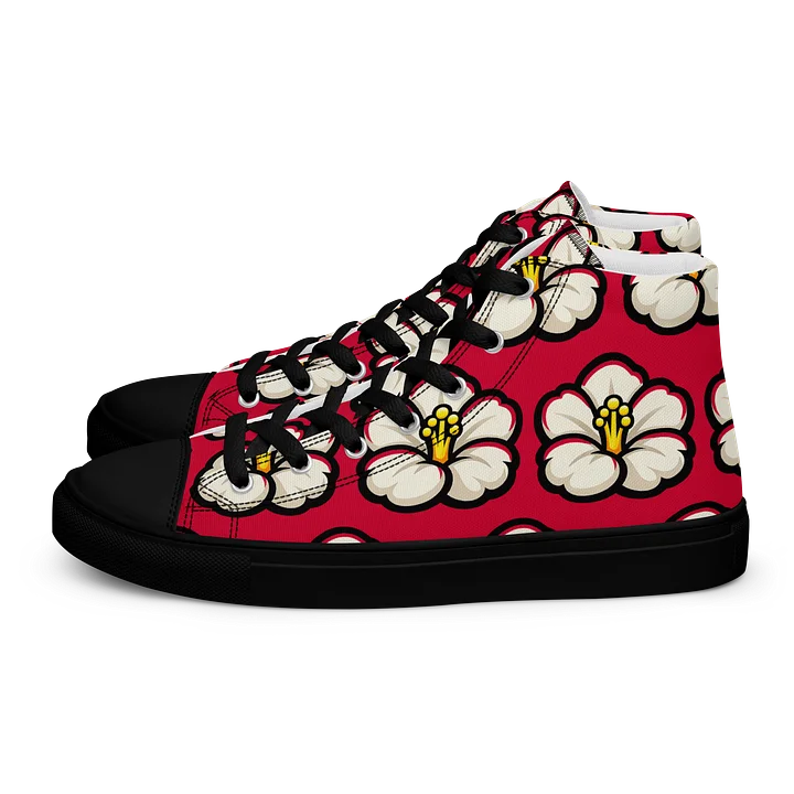 Vibrant Floral Noir Hibiscus High Top Sneakers product image (1)