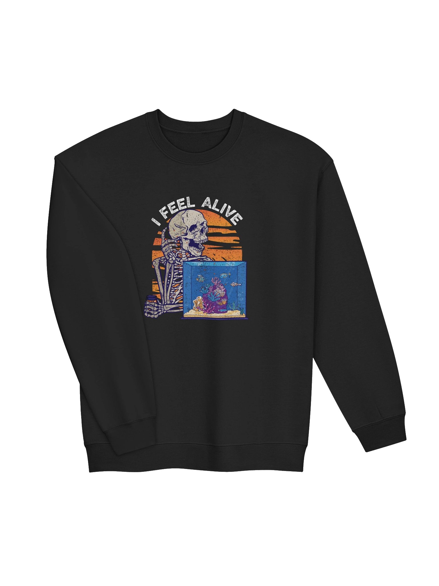 I Feel Alive Reef Tank Sweatshirt – Saltwater Aquarium Skeleton Graphic Sweatshirt for Reef Hobbyists product image (18)