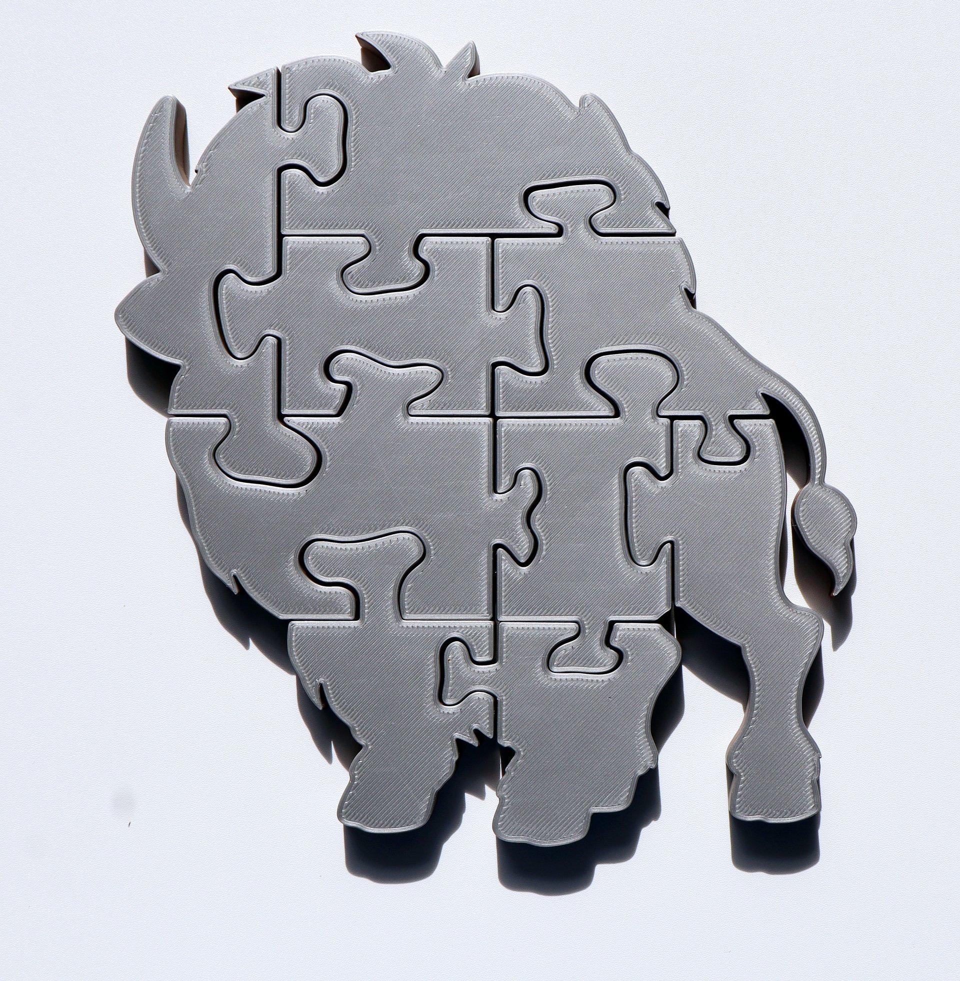Bison Jigsaw Puzzle, 3D Printed Educational Toy for Kids, Montessori Learning, Screen-Free Play product image (3)
