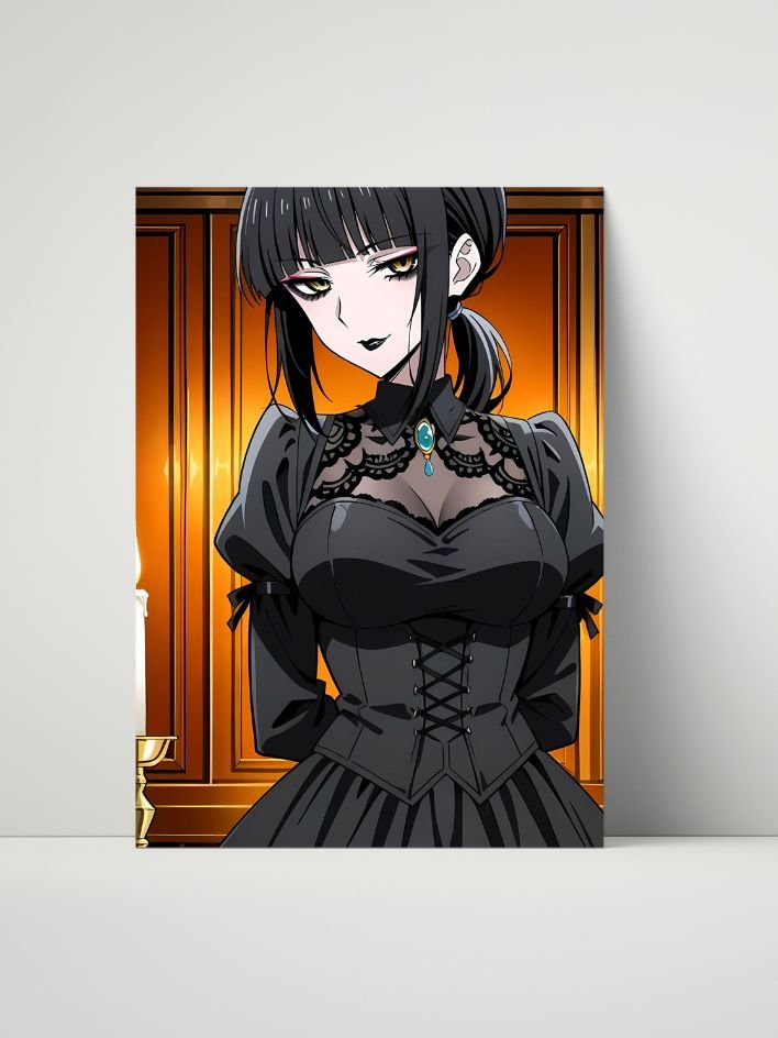 Metal Print - Luna Rain Original Character Gothic Corset Dress - 8x10 product image (1)