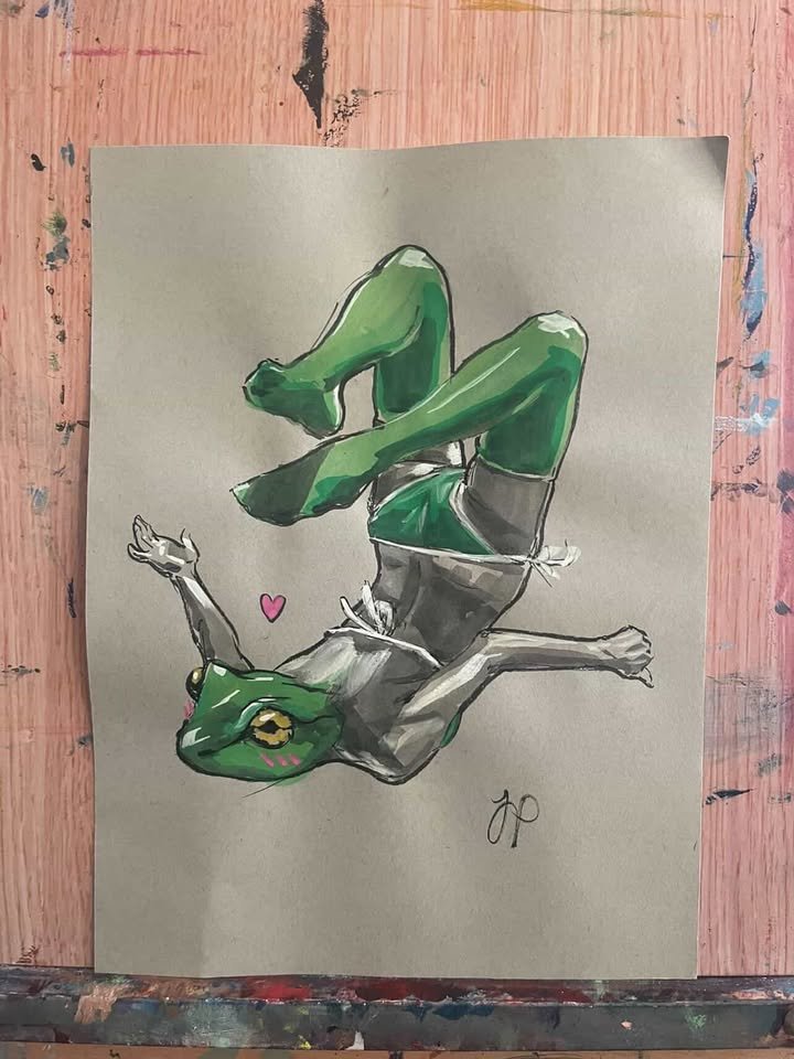 Frog Girl - Ink Drawing product image (1)
