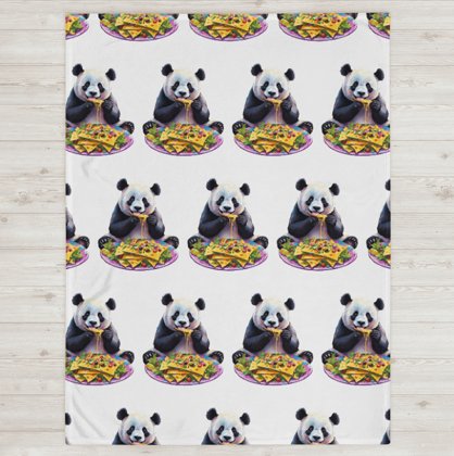 Cozy Vibes Panda Nacho Party Soft Fleece Blanket product image (1)