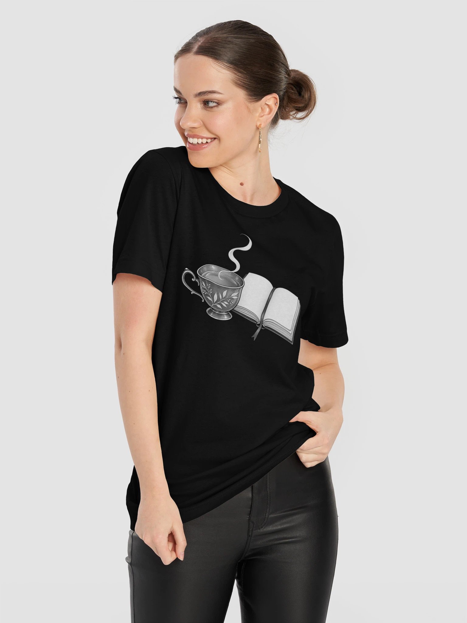 Tea and Pages Black and White T-Shirt product image (8)