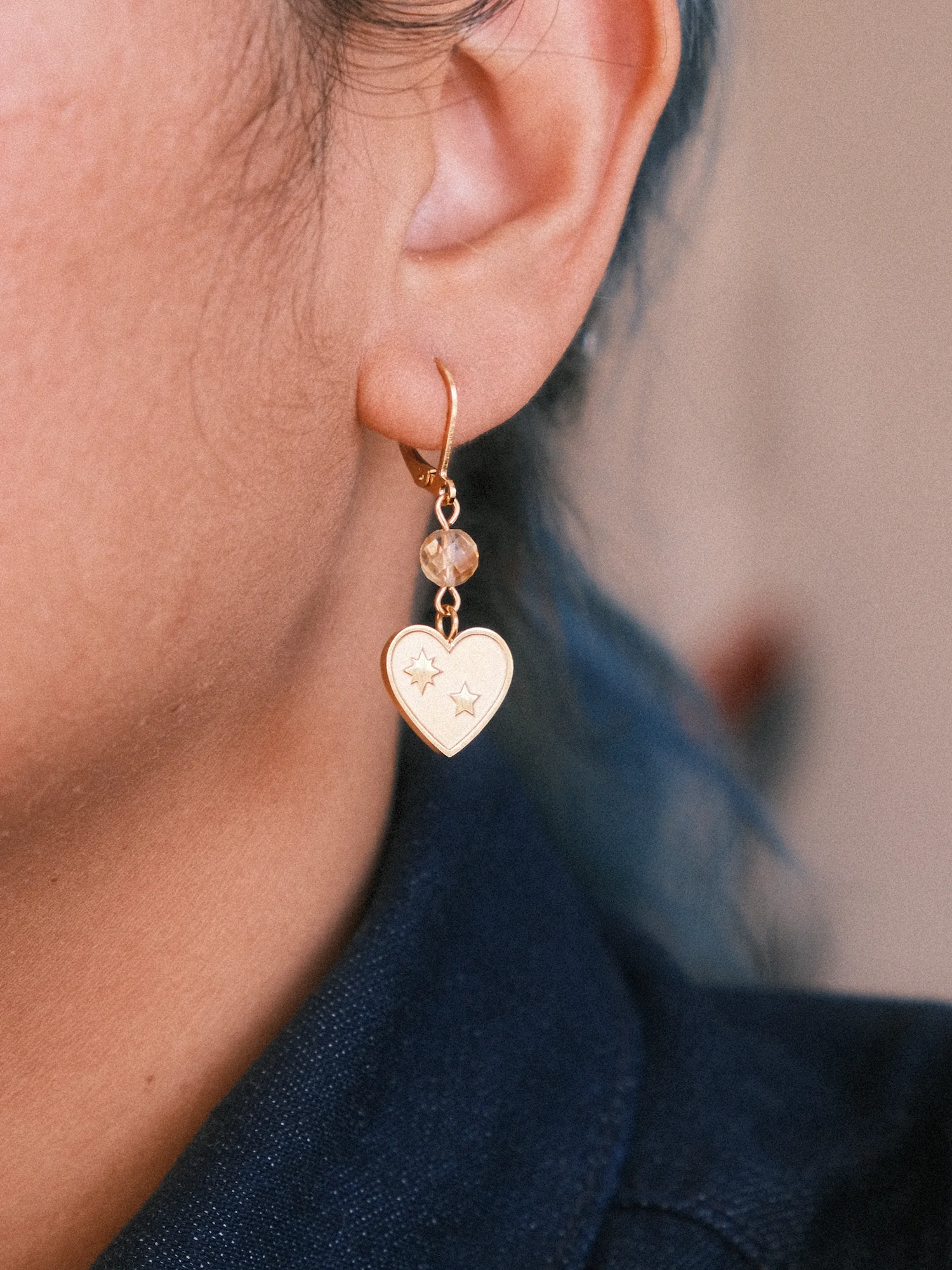 Starry heart - Citrine earrings 💖 product image (6)