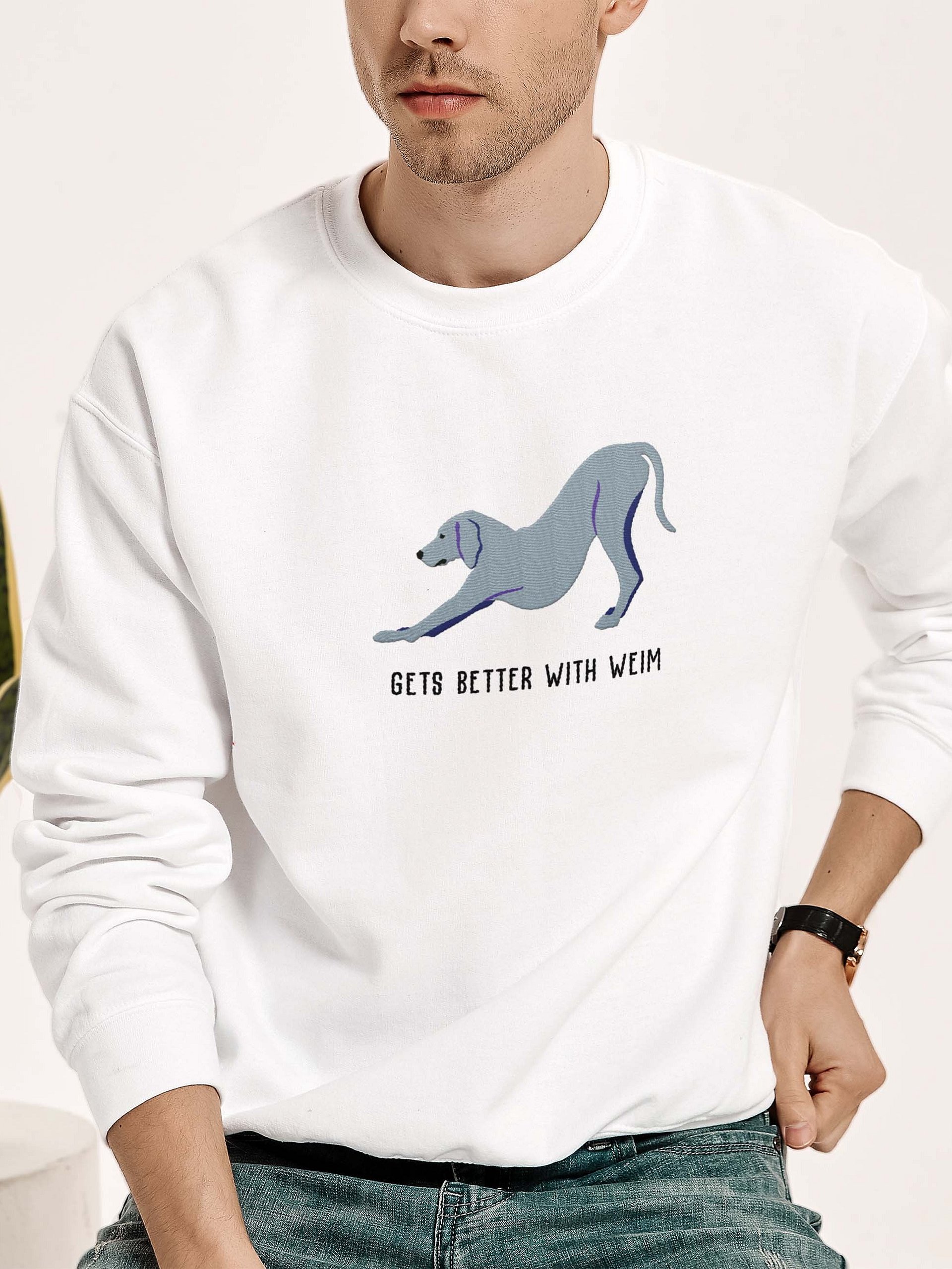 Gets Better With Weim Sweatshirt (Embroidered) of a Weimaraner product image (2)