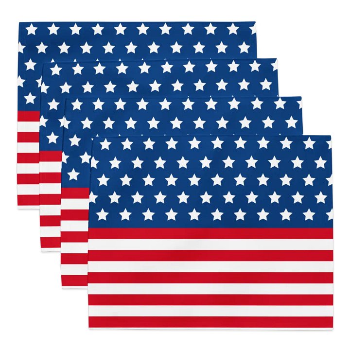 Exclusive Patriotic United States Flag Placemat Set (4-Pack) - Dining Decor product image (1)