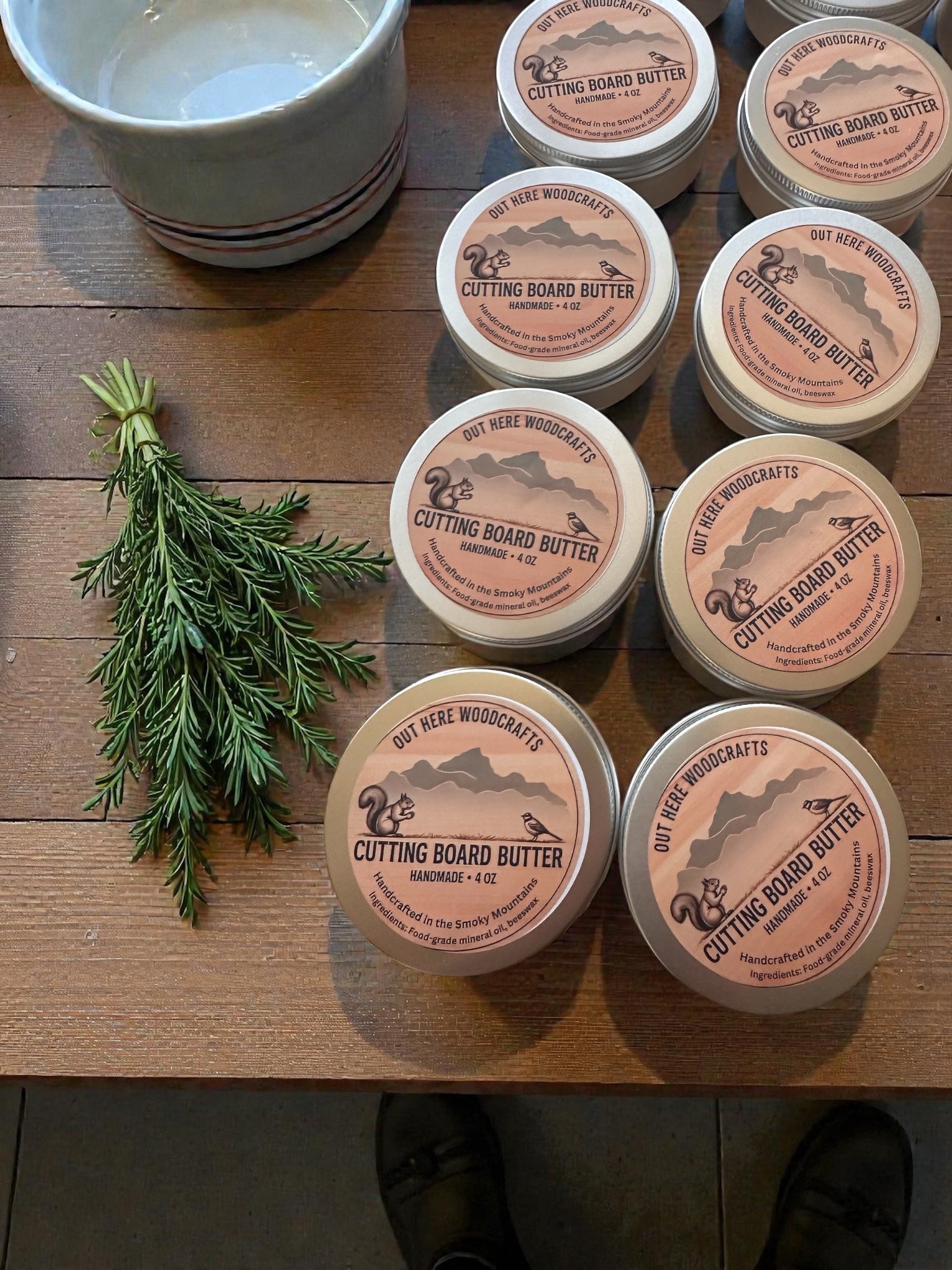 Handmade Cutting Board Butter – Food Safe Mineral Oil & Beeswax – 4 oz Tin product image (4)