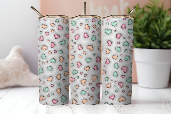 Pastel Heart Stainless Steel Tumbler product image (2)