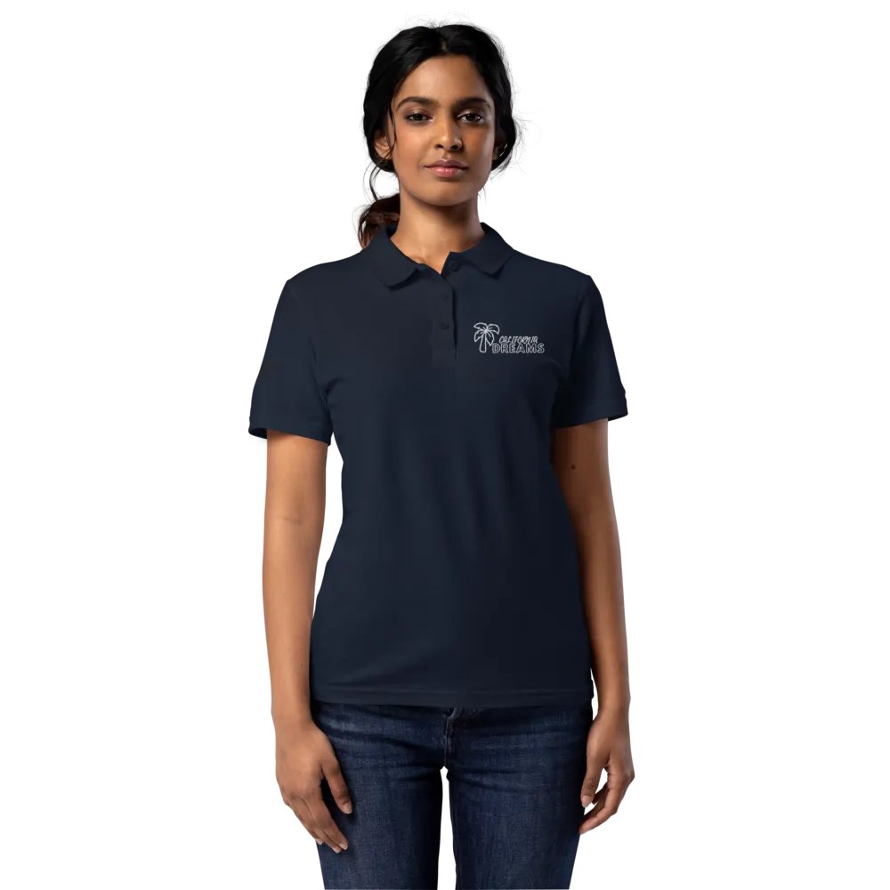 California Dreams Palm Tree Women Polo T-Shirt - Navy product image (2)