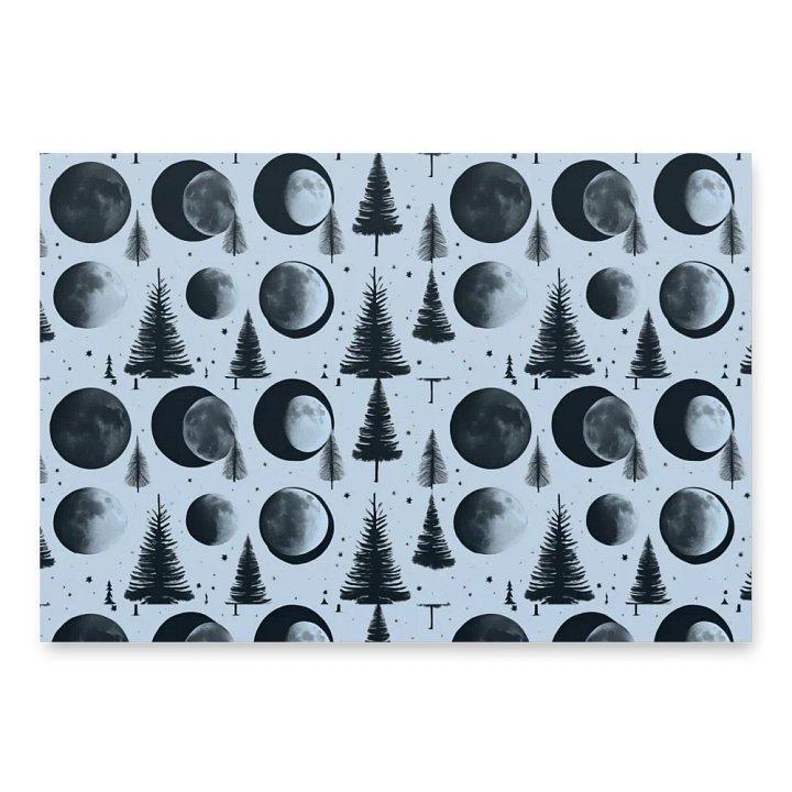 Lunar Phases & Pine Trees Wrapping Paper Set product image (1)