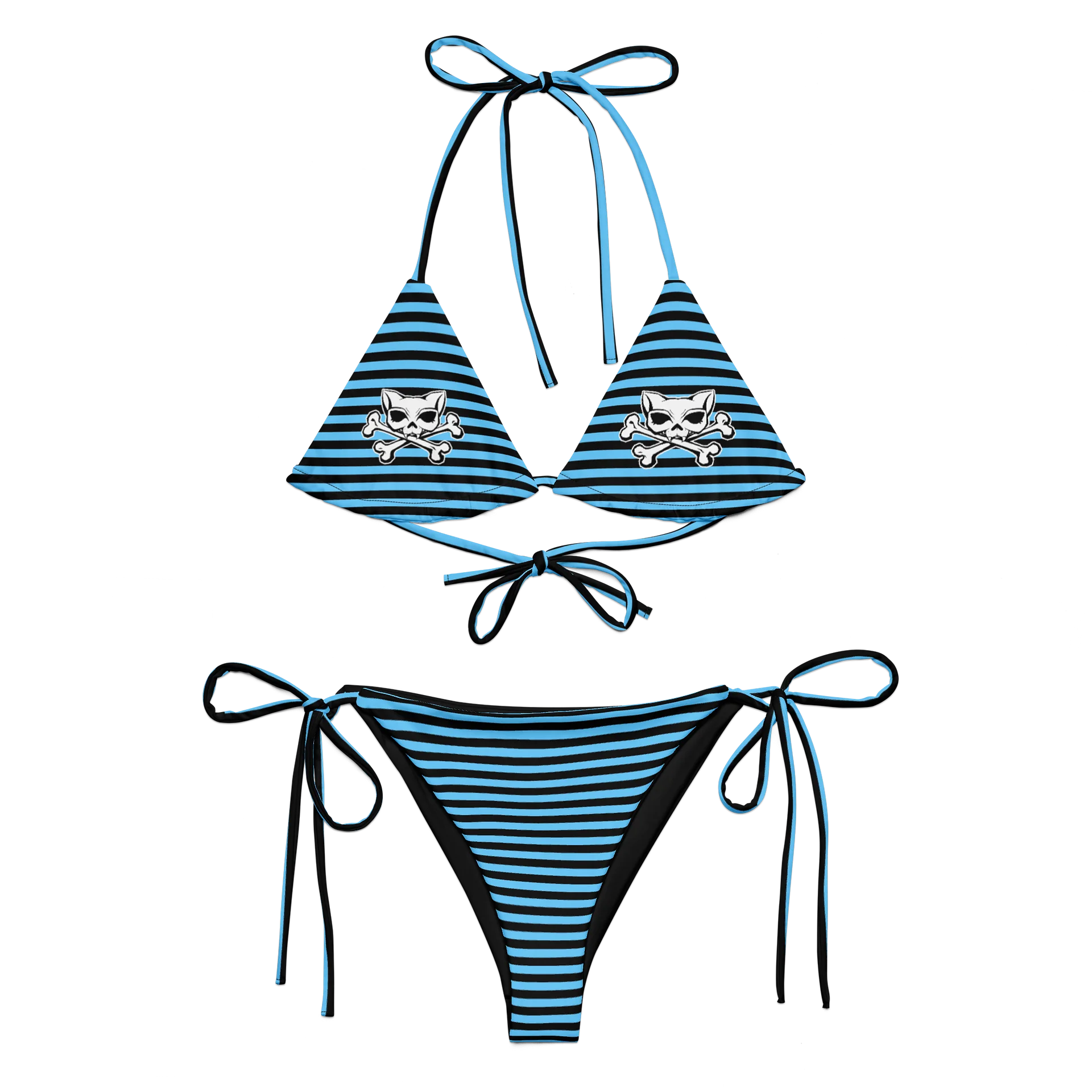 Blaque and Blue Kat Skull Bikini product image (1)