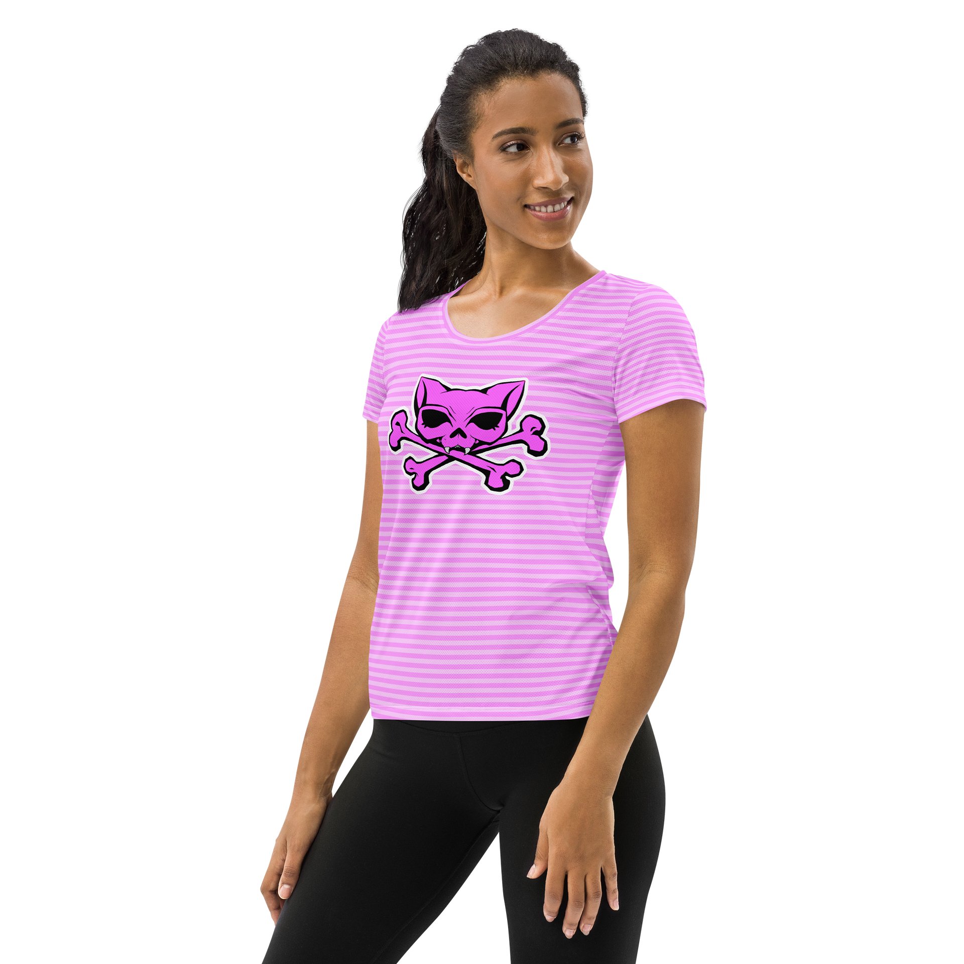 Pink Lips Stripped Atheltic Shirt product image (3)