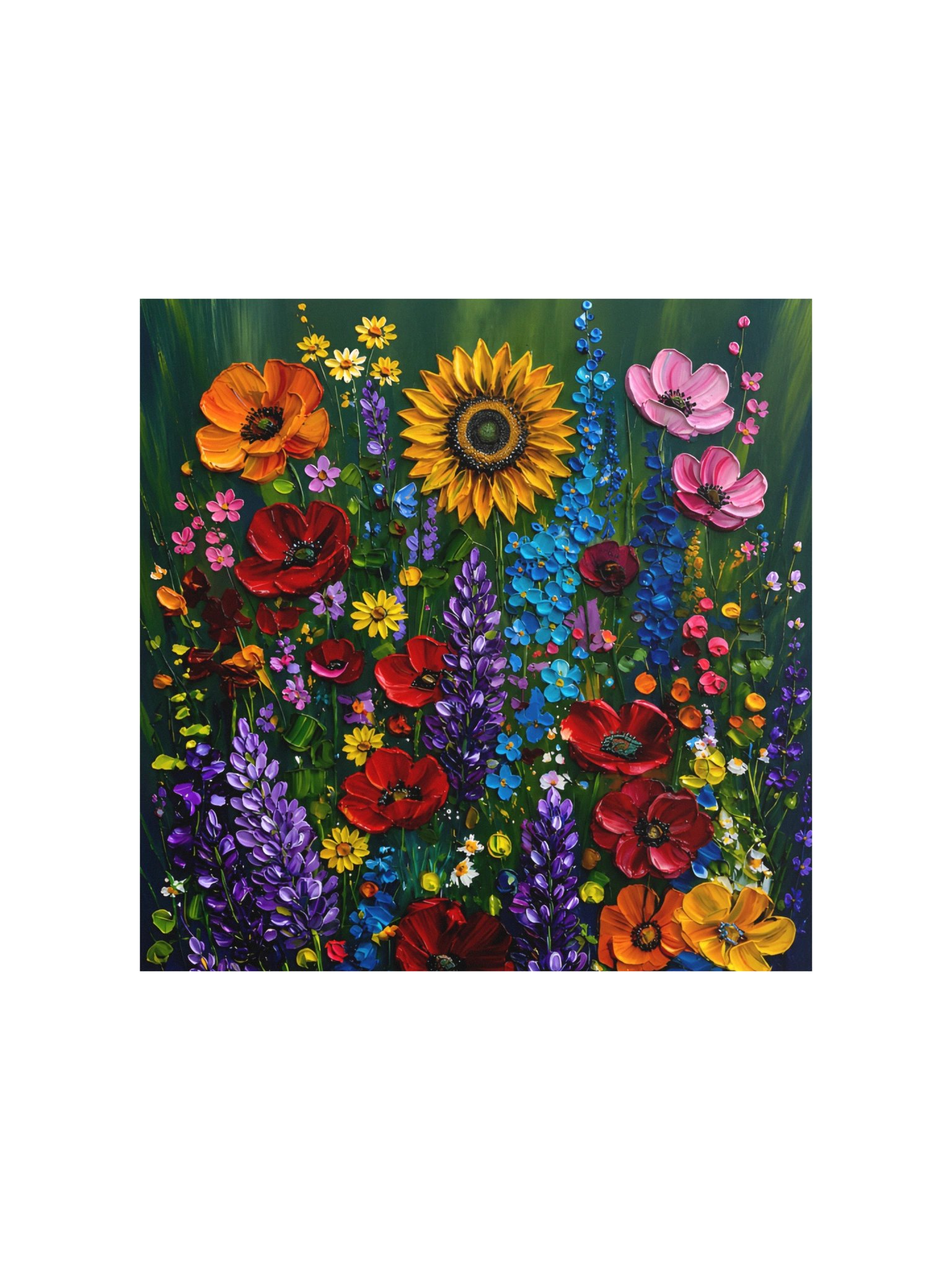 Wildflower Meadow Palette Knife Art Print product image (2)