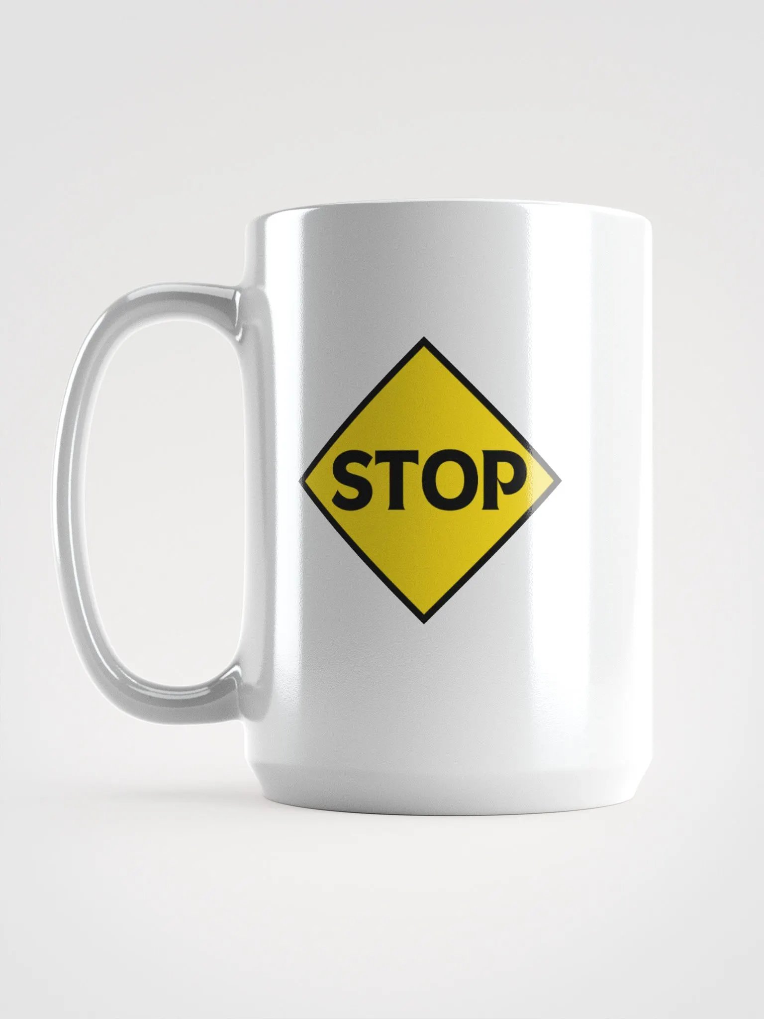 Bold STOP Sign White Glossy Mug product image (6)