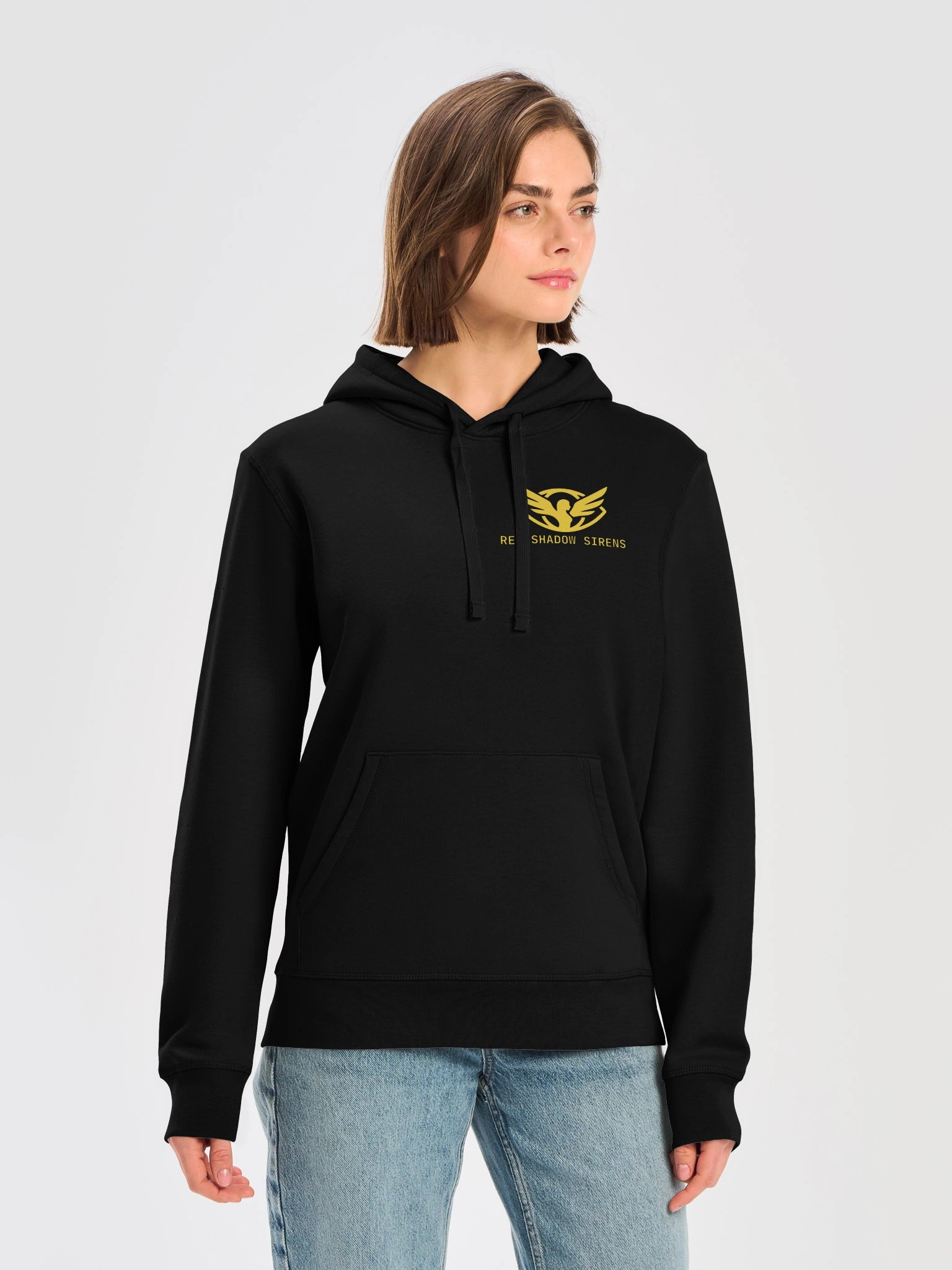 Unisex organic hoodie (agency logo, gold) product image (5)