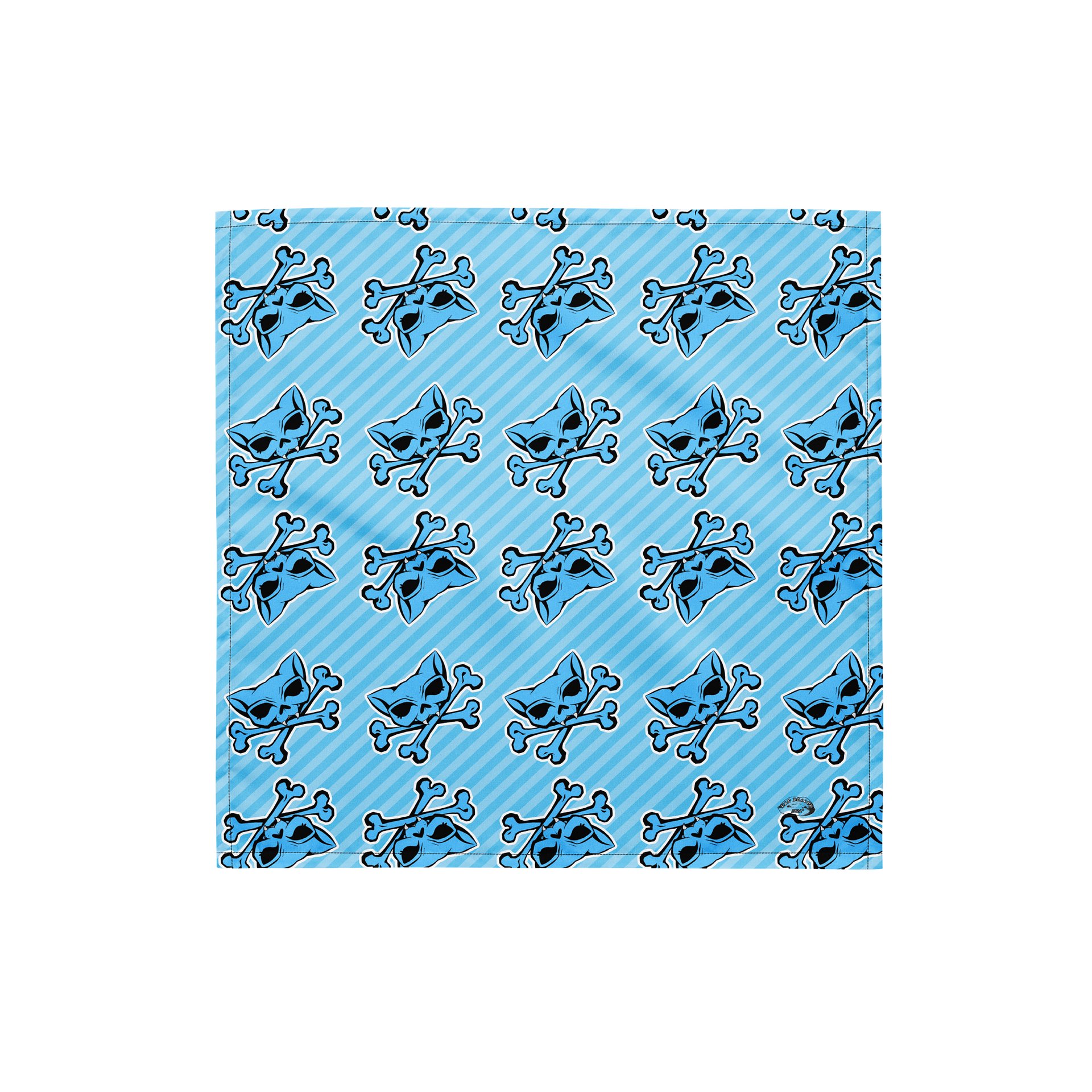 Light Blue Kat Skull Bandana product image (1)