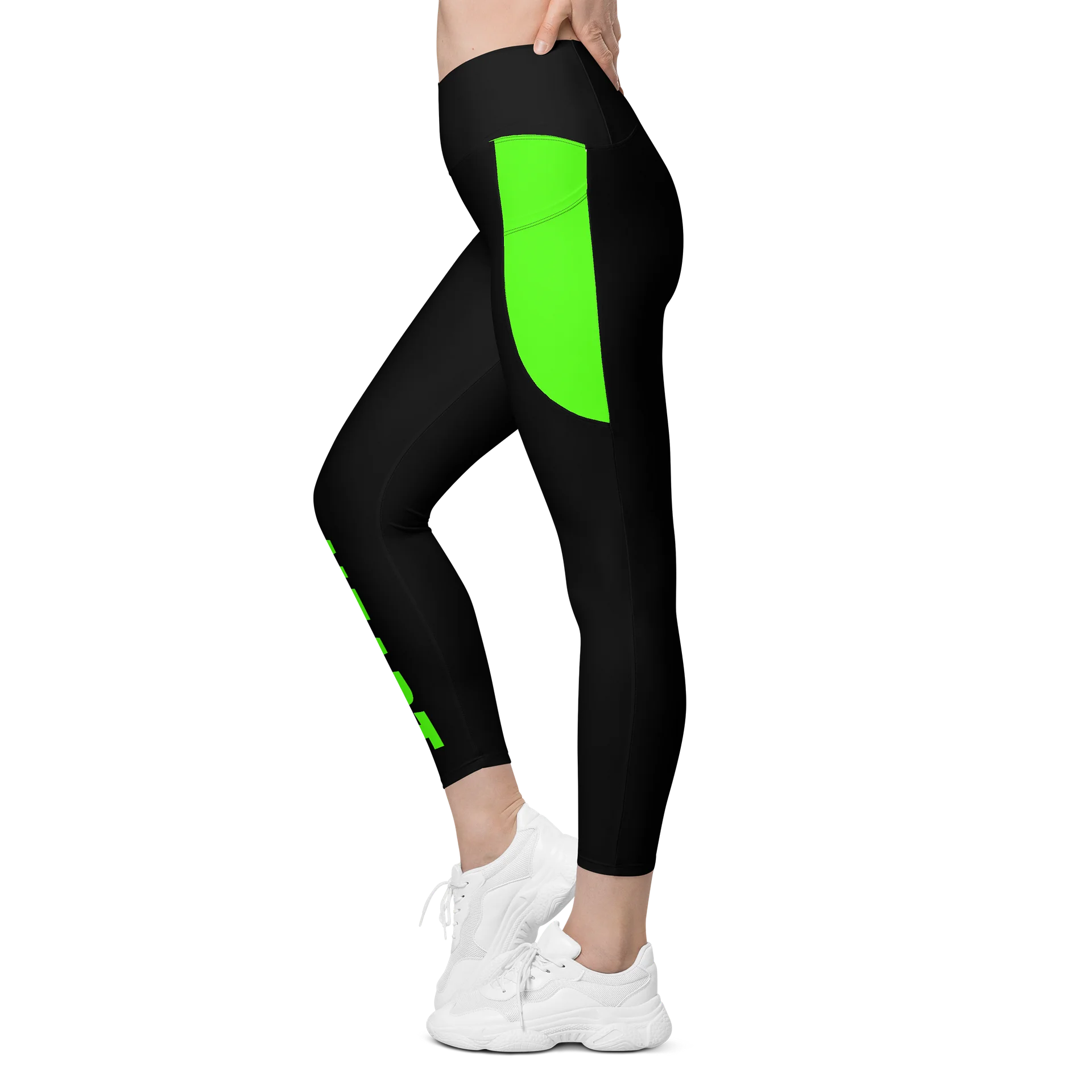 Nearth Meaning Strength | Crossover Semi Compression Workout Leggings with Pockets & Sun protection product image (4)