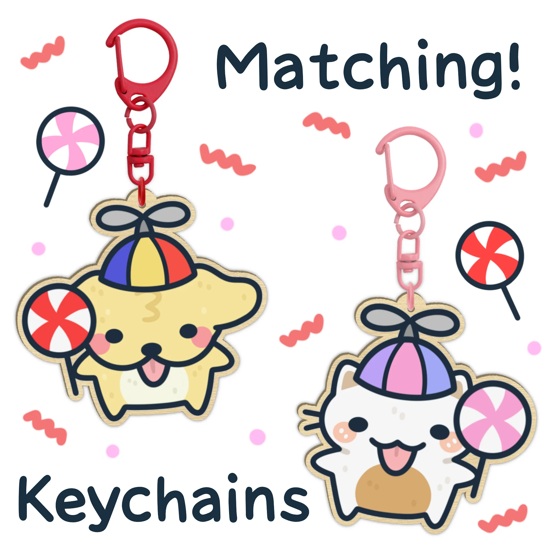 Suni & Luna Silly Matching Keychains (PRE-ORDER) product image (1)