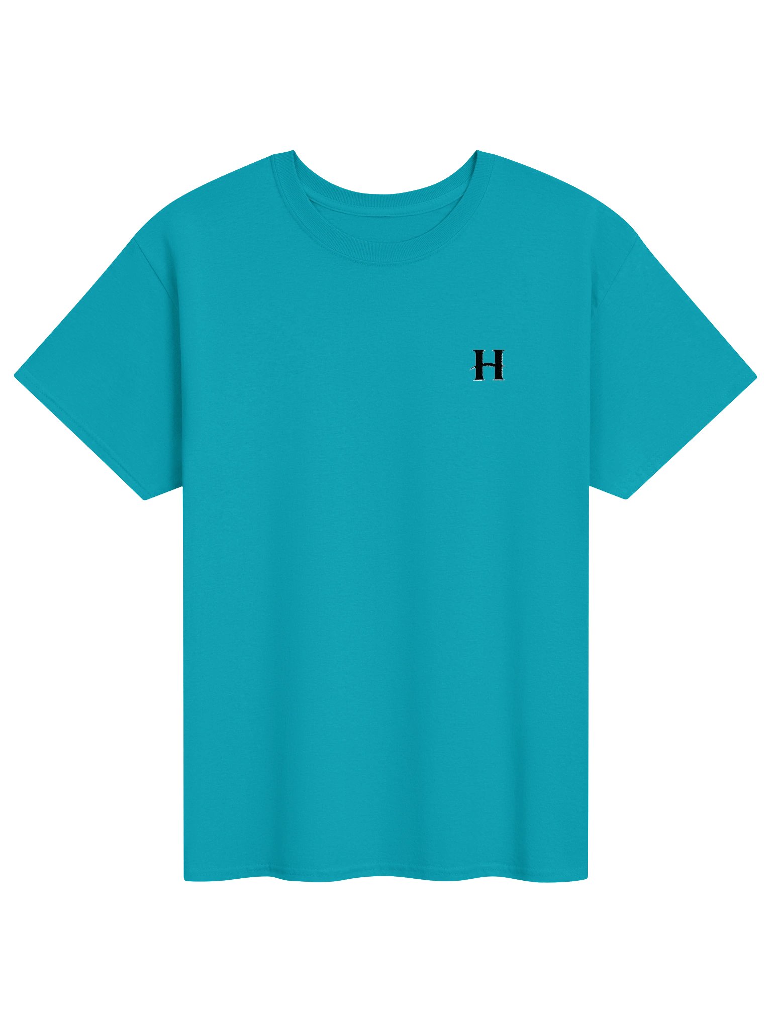 Hidenza H Logo Tee – Teal Blue Oversized Streetwear T-Shirt with Chest Logo product image (1)