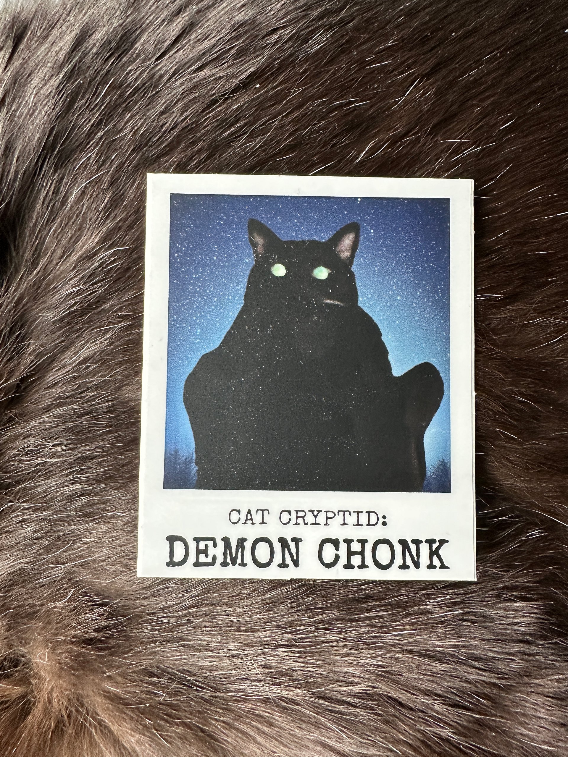 Demon Chonk cat cryptid sticker product image (1)